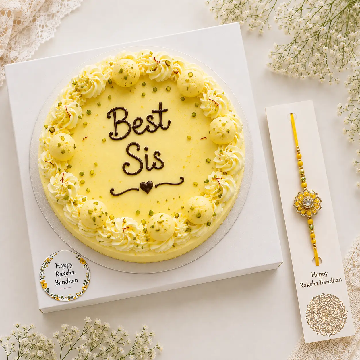 Premium Raksha Bandhan Cake & Rakhi Set
