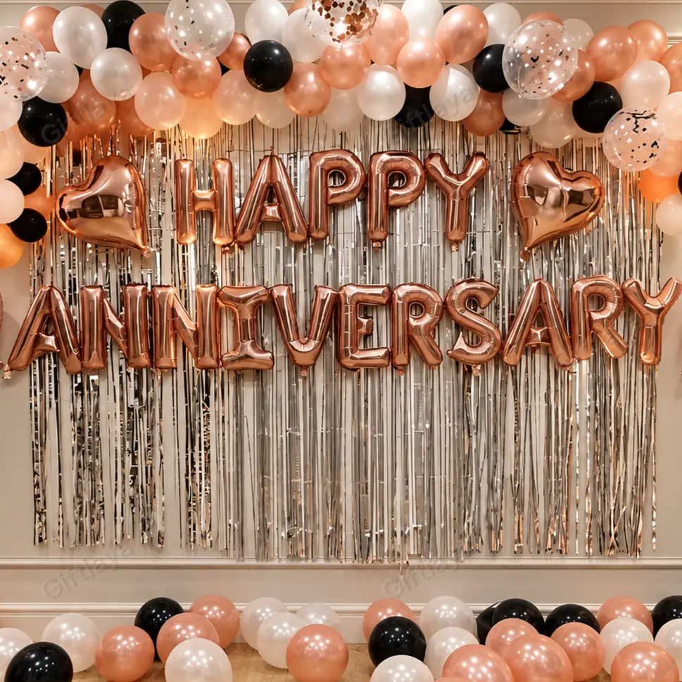 Rose Gold Theme Anniversary Decor — photo 2