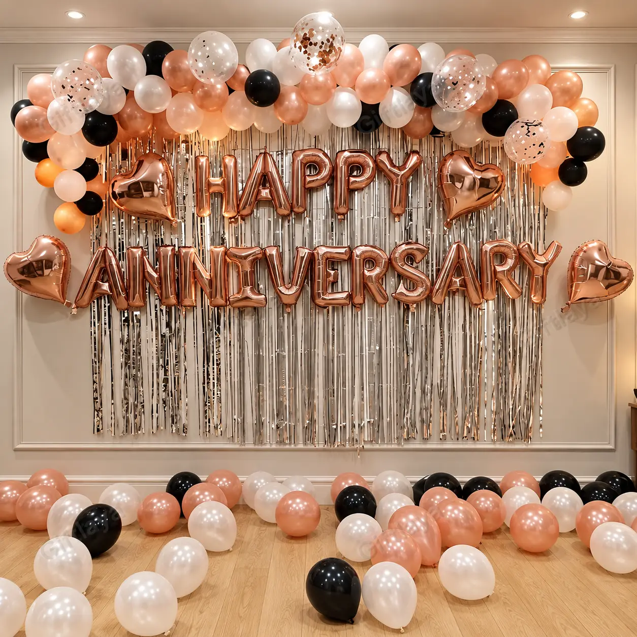 Rose Gold Theme Anniversary Decor