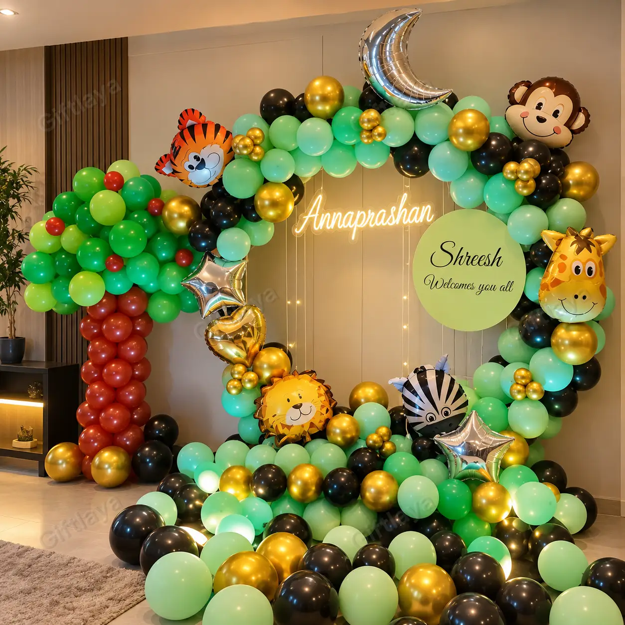 Jungle Theme Annaprashan Setup — photo 2