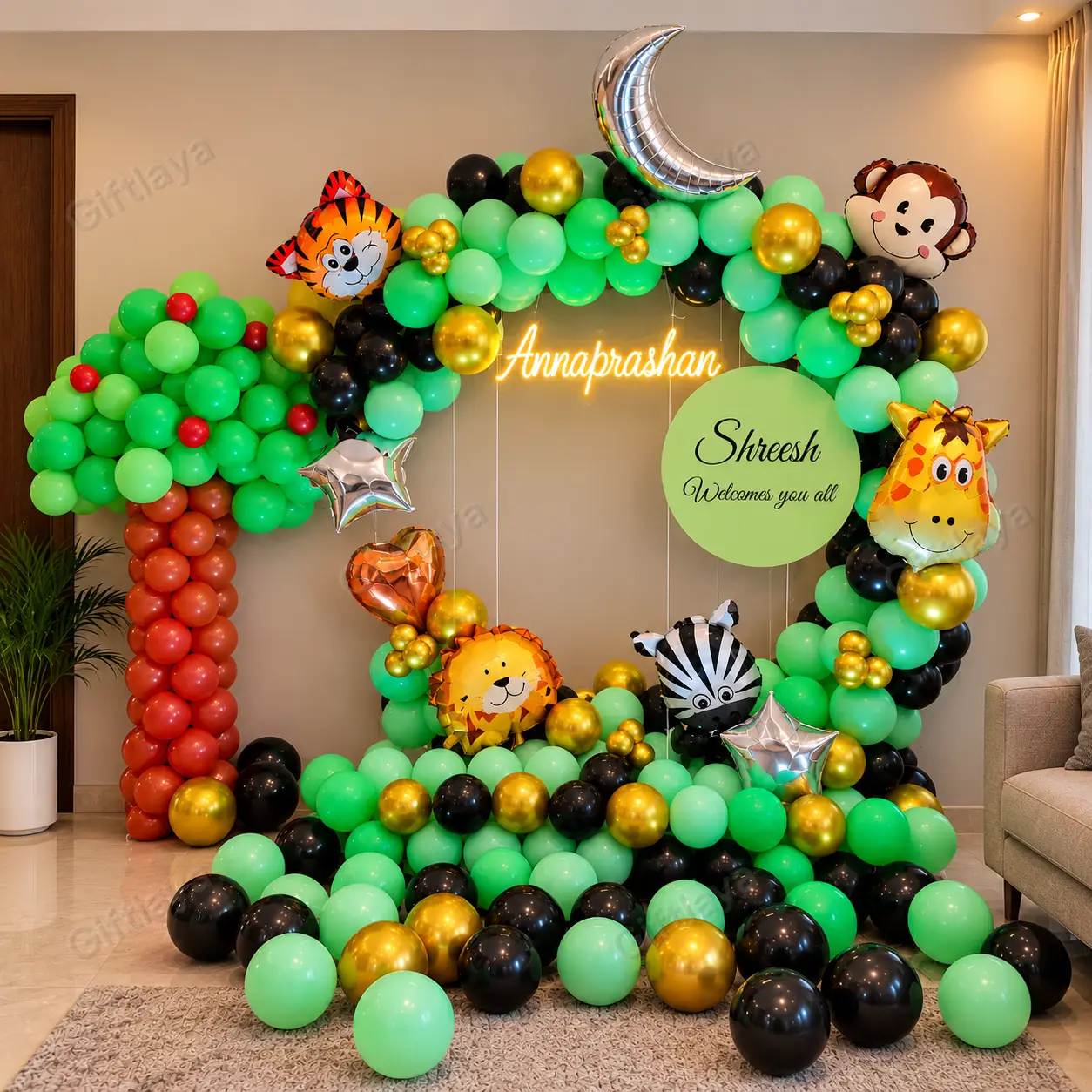 Jungle Theme Annaprashan Setup