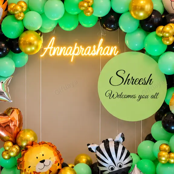 Jungle Theme Annaprashan Setup — photo 3