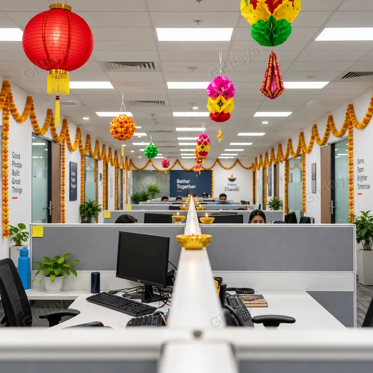 Elegant Full Diwali Office Decor — photo 2