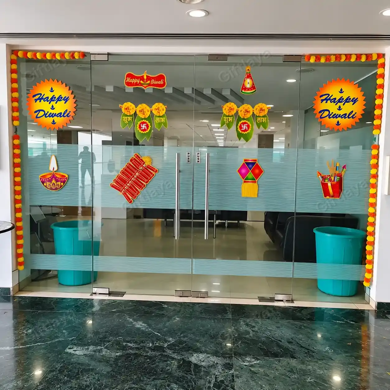 Neat Office Decoration for Diwali