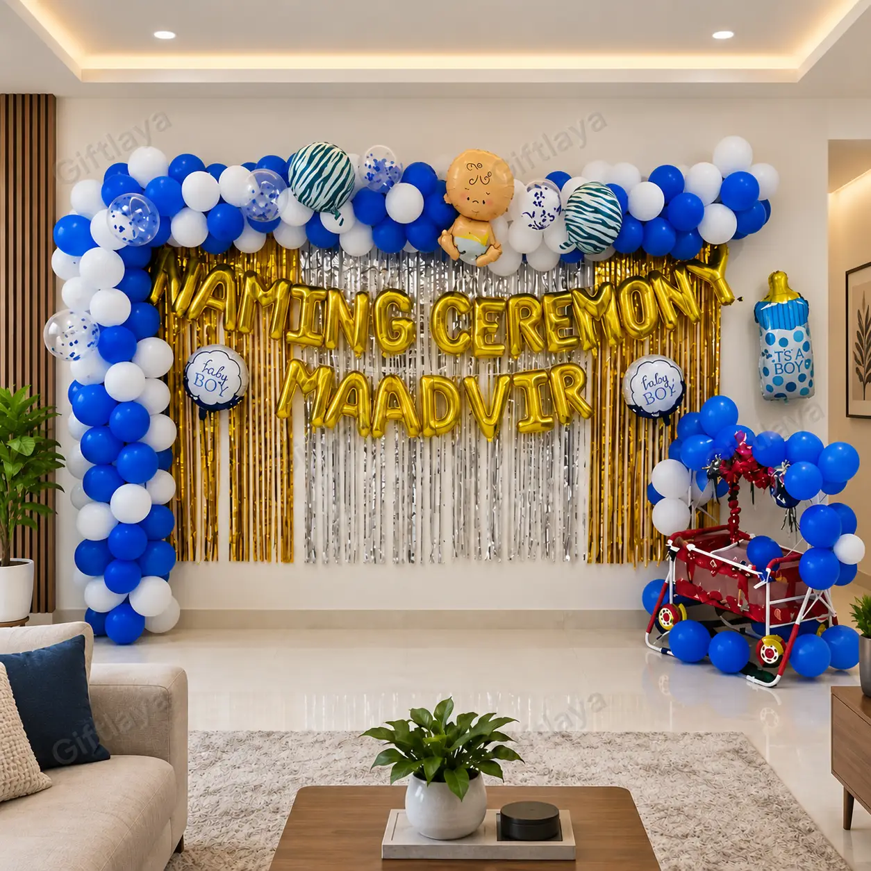 Baby Naming Balloon Setup