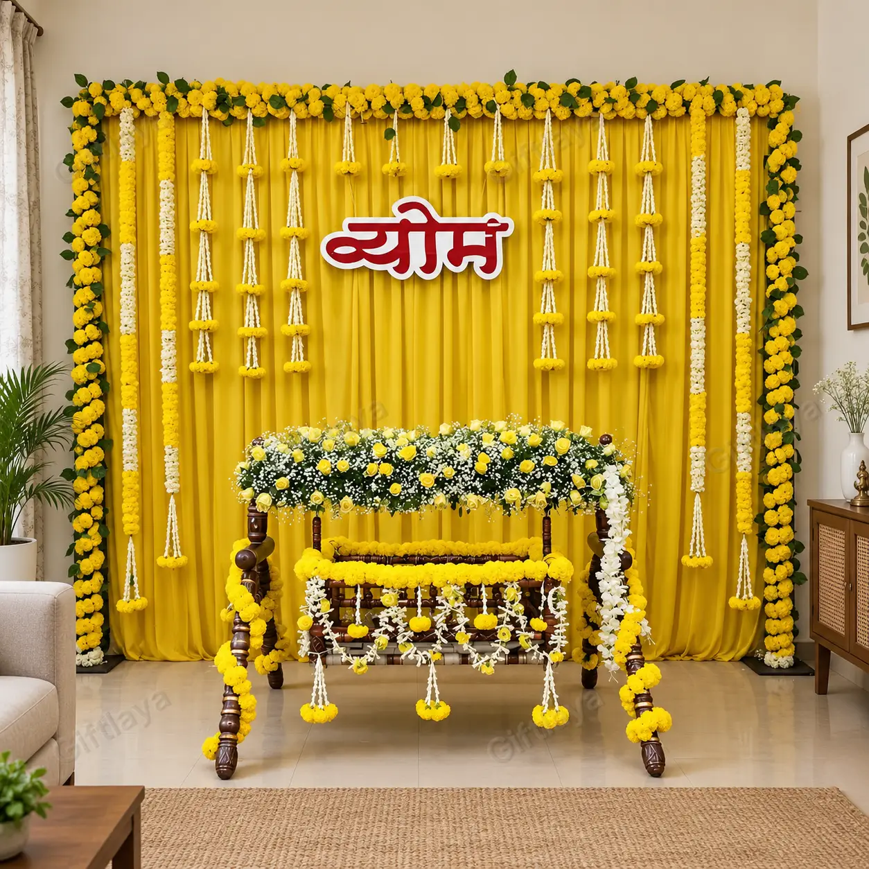 Traditional Marigold Backdrop