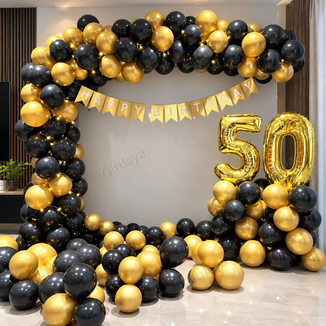 Black Gold Balloon Decoration