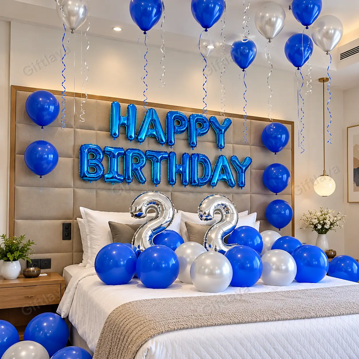 Blue Silver Birthday Decoration — photo 2
