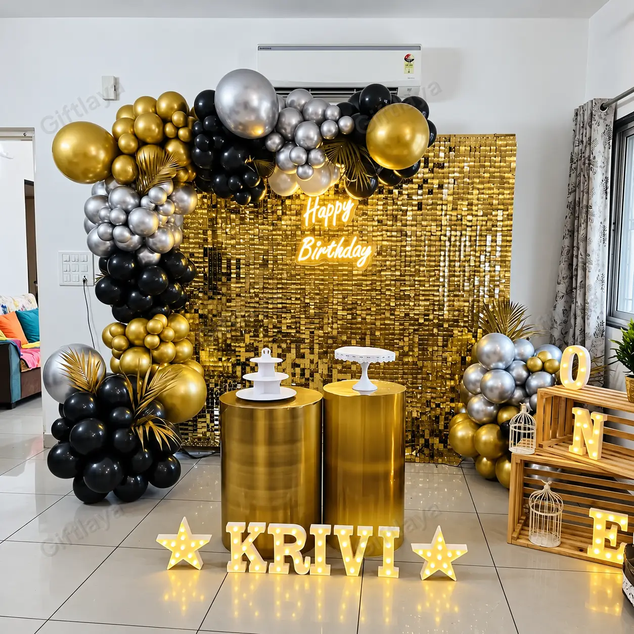 Golden Premium Birthday Decoration