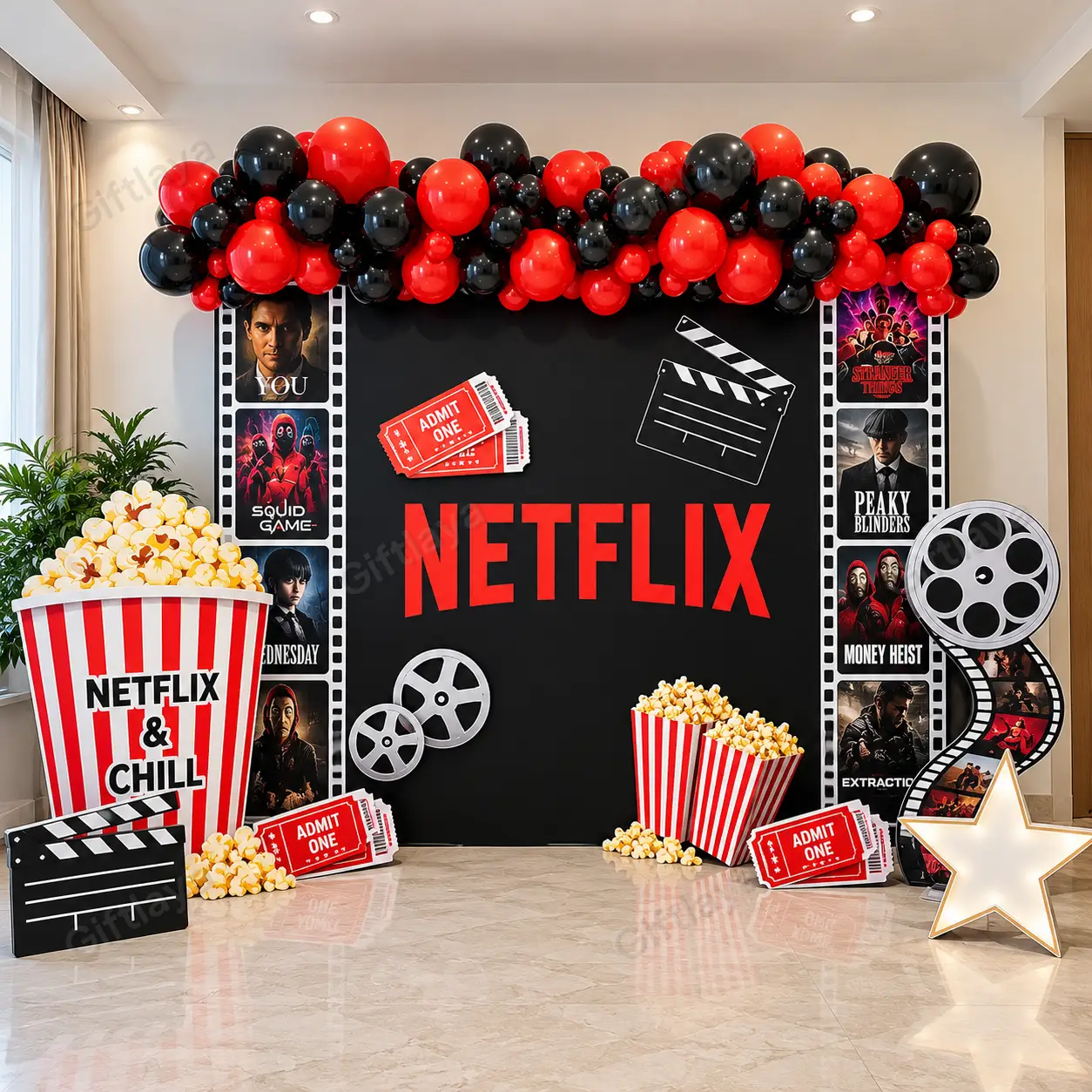 Netflix Theme Birthday Decoration