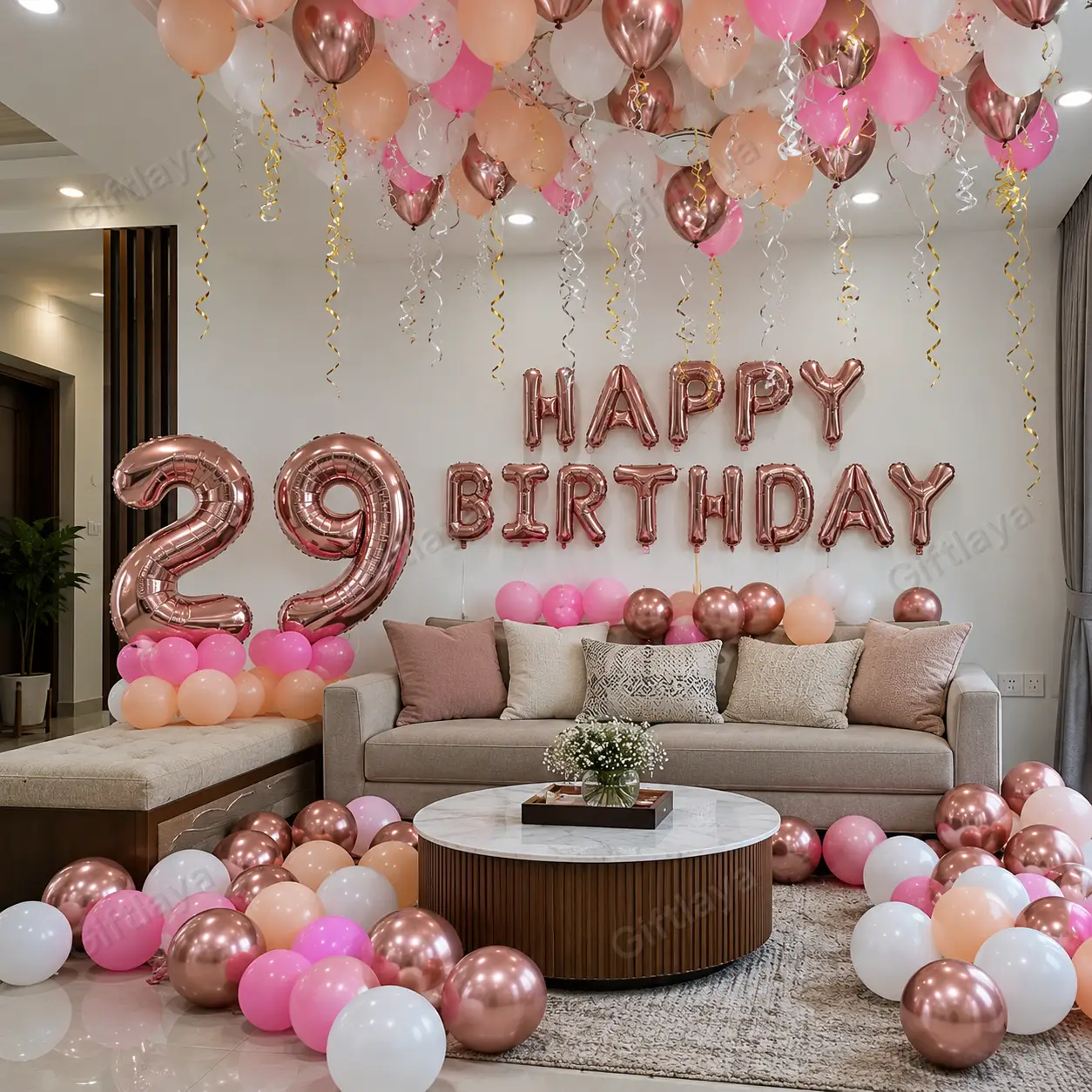 Rose Gold Birthday Decoration