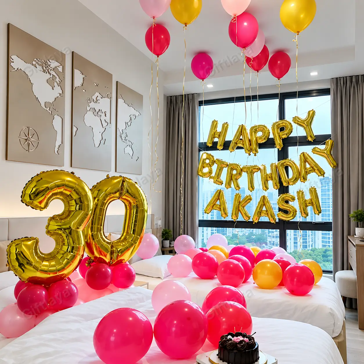 Simple Birthday Decoration in Room