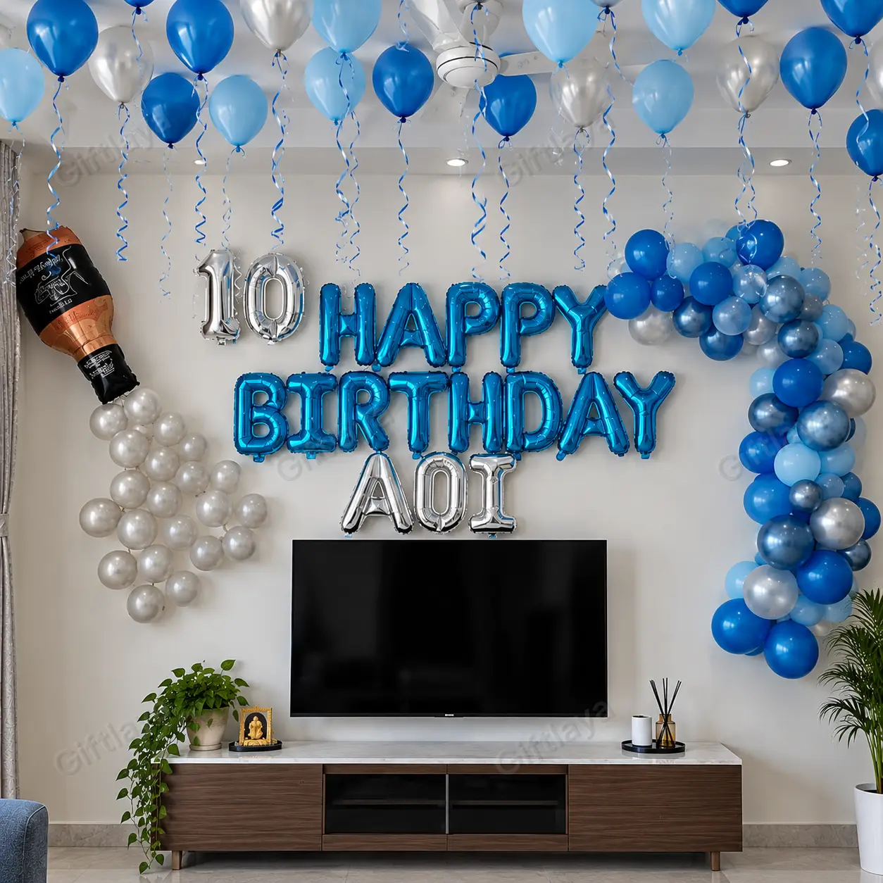 Simple Blue Balloon Decoration — photo 3