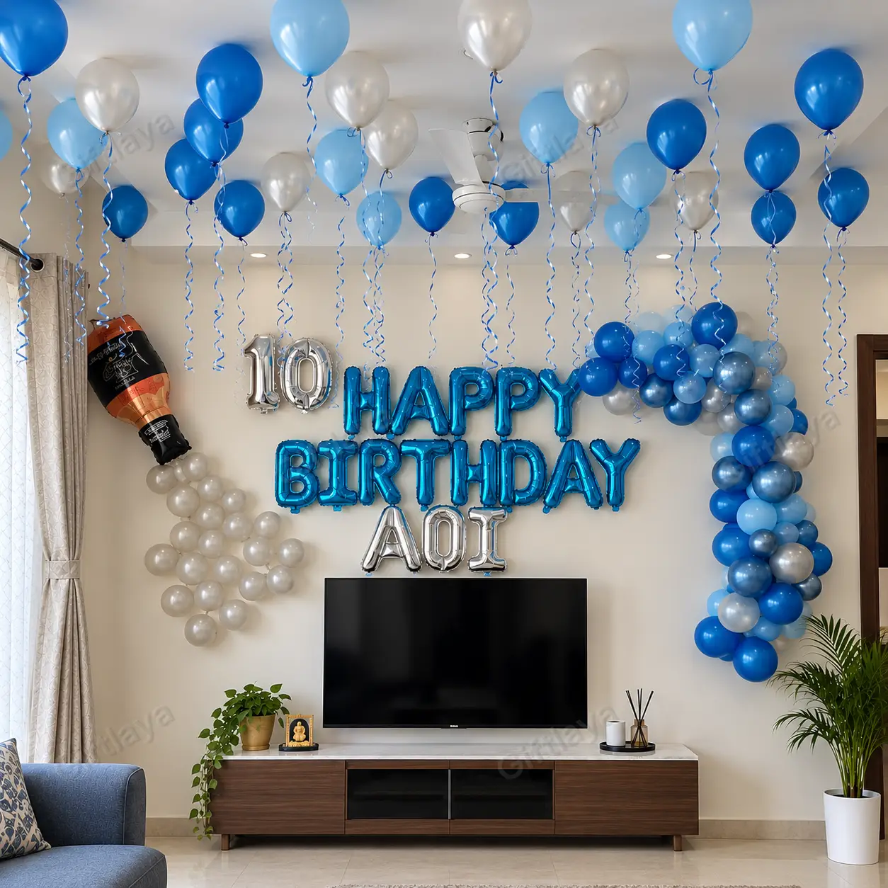 Simple Blue Balloon Decoration — photo 2