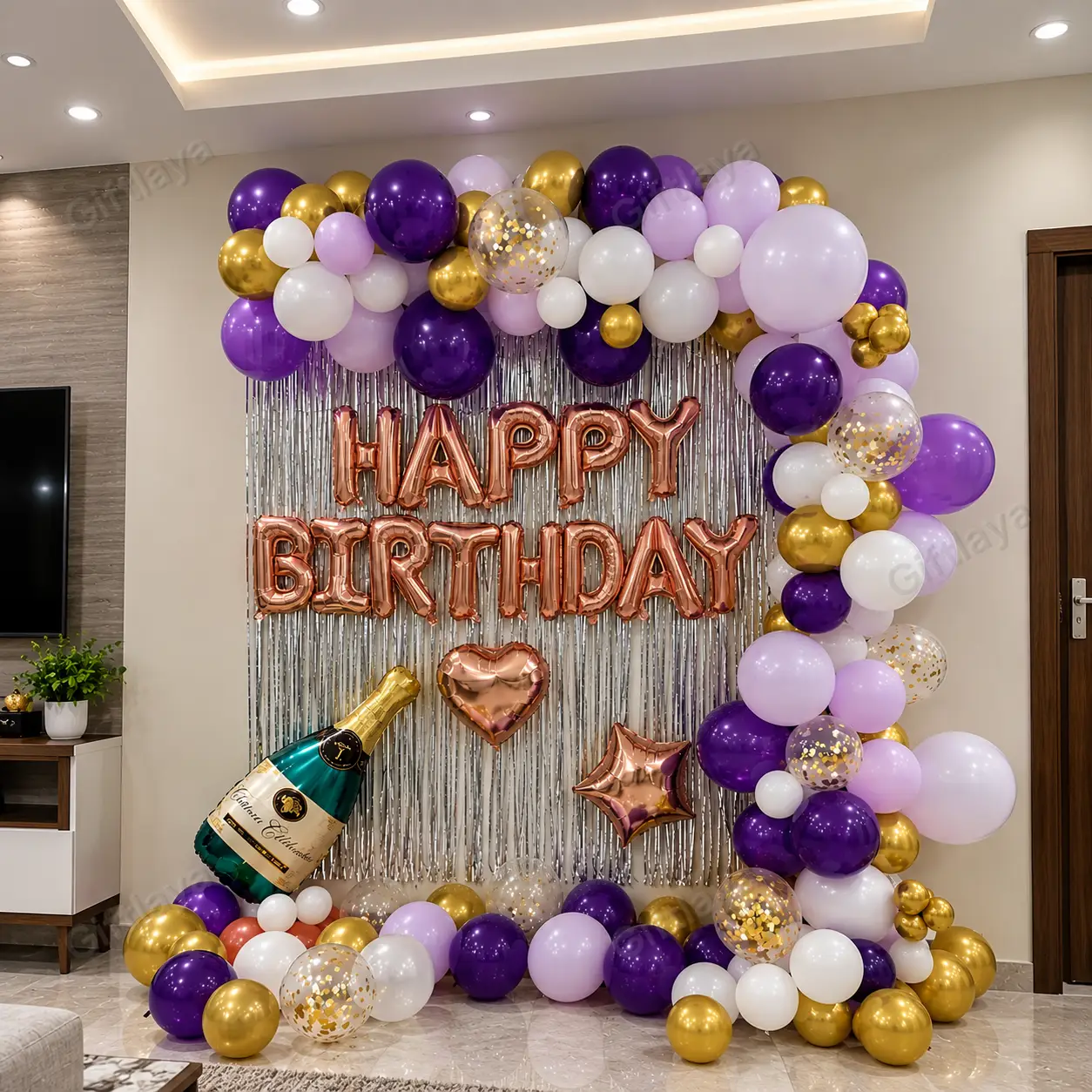 Simple Purple Birthday Decoration