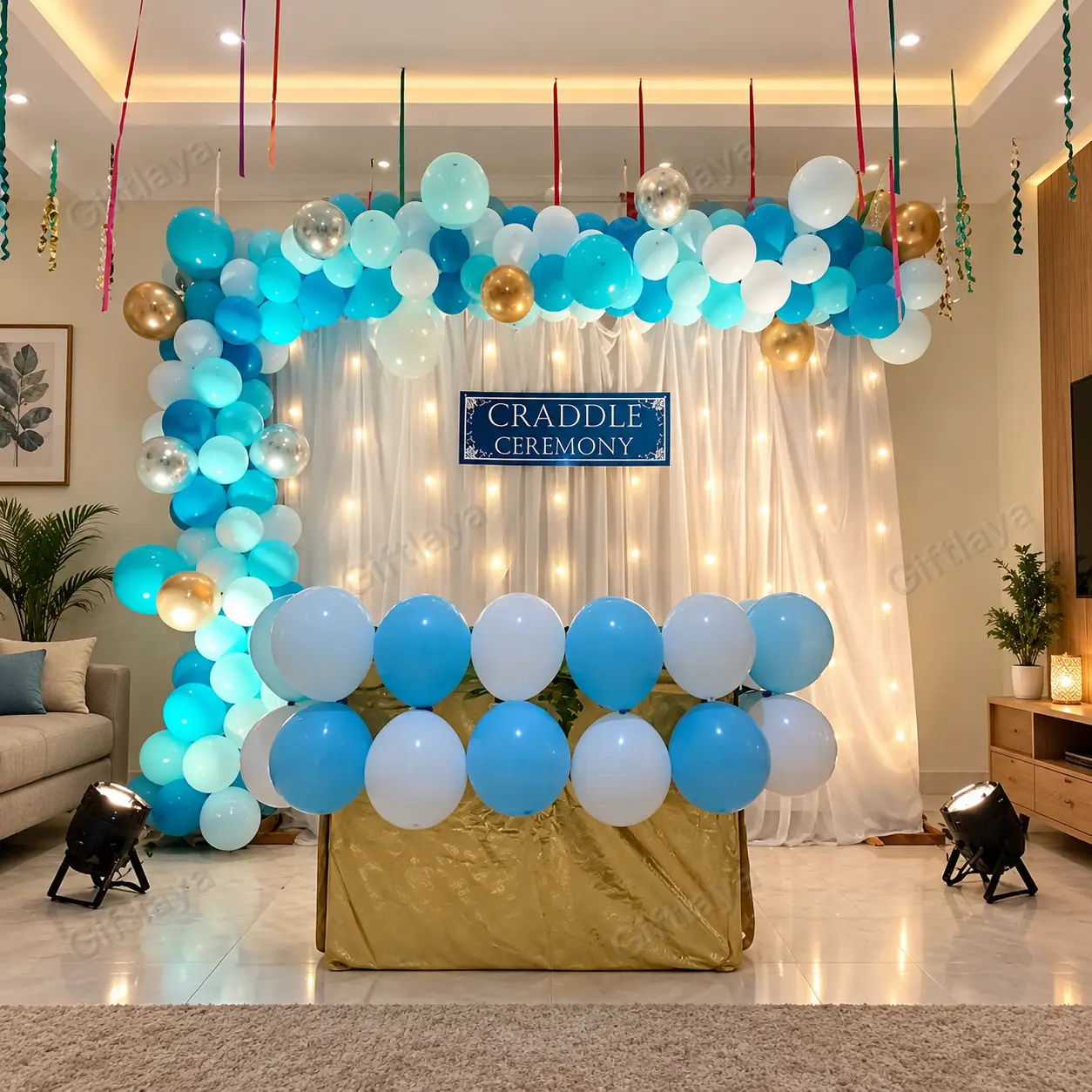 Cradle Ceremony Cloth Backdrop Decoration