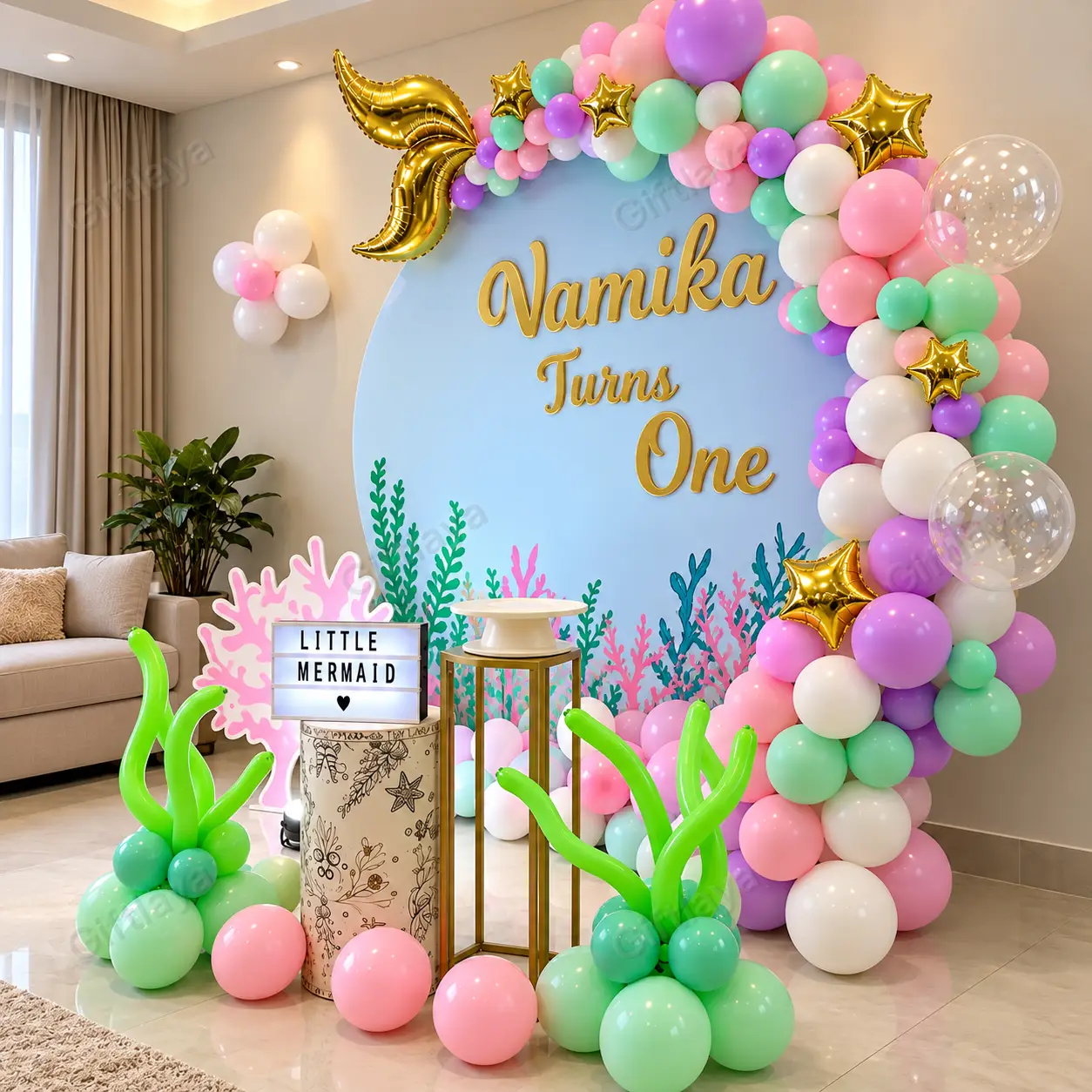 Mermaid Backdrop Birthday Decoration — photo 2