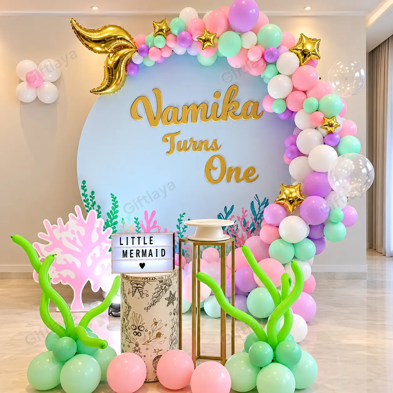 Mermaid Backdrop Birthday Decoration