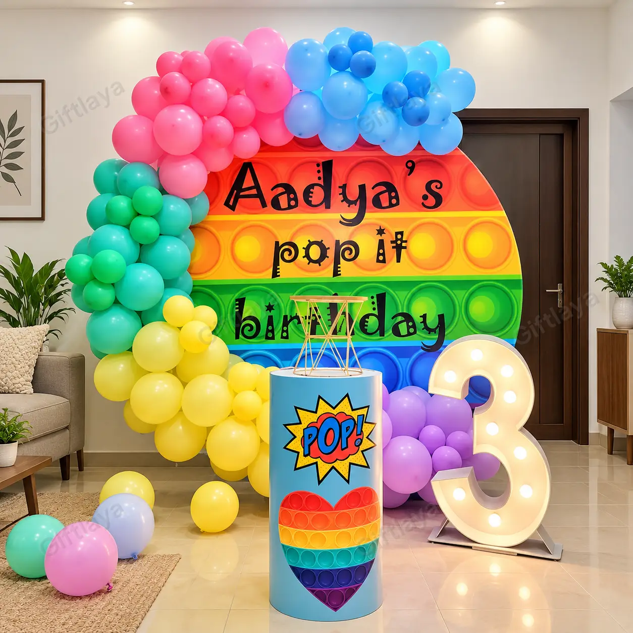 Pop It Theme Birthday Decoration