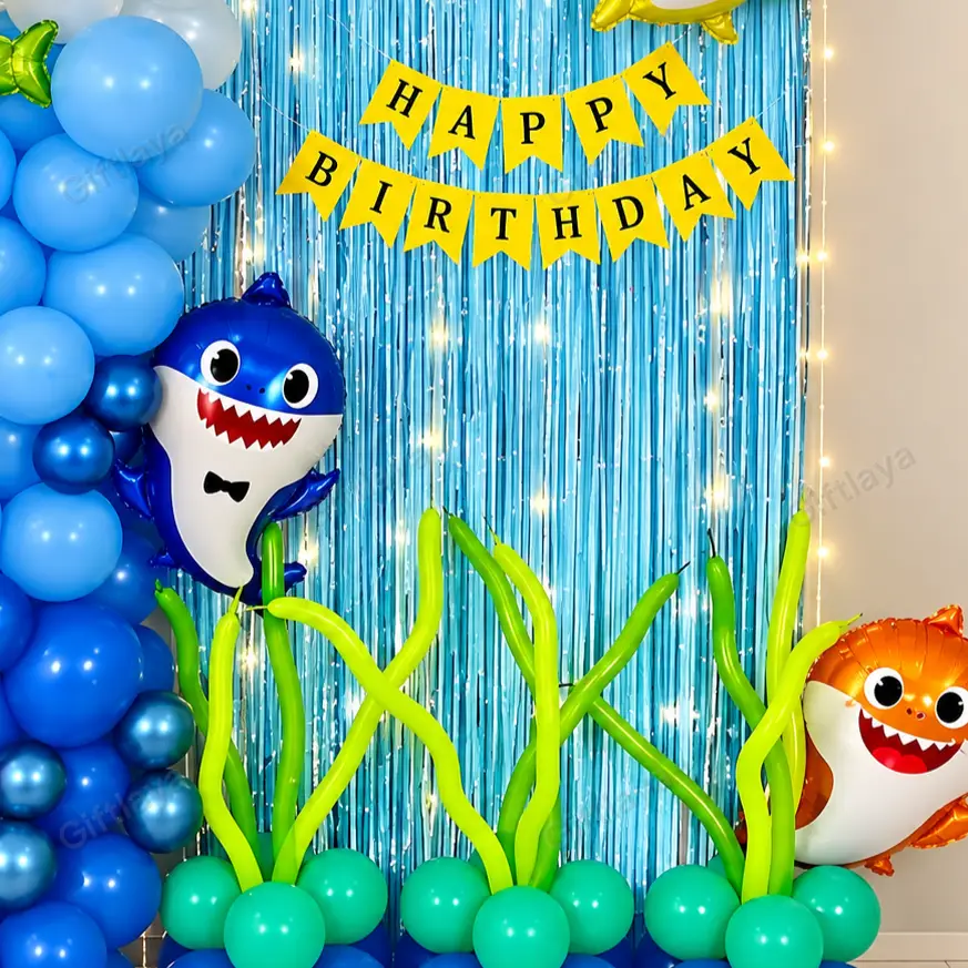 Simple Baby Shark Balloon Decoration — photo 2