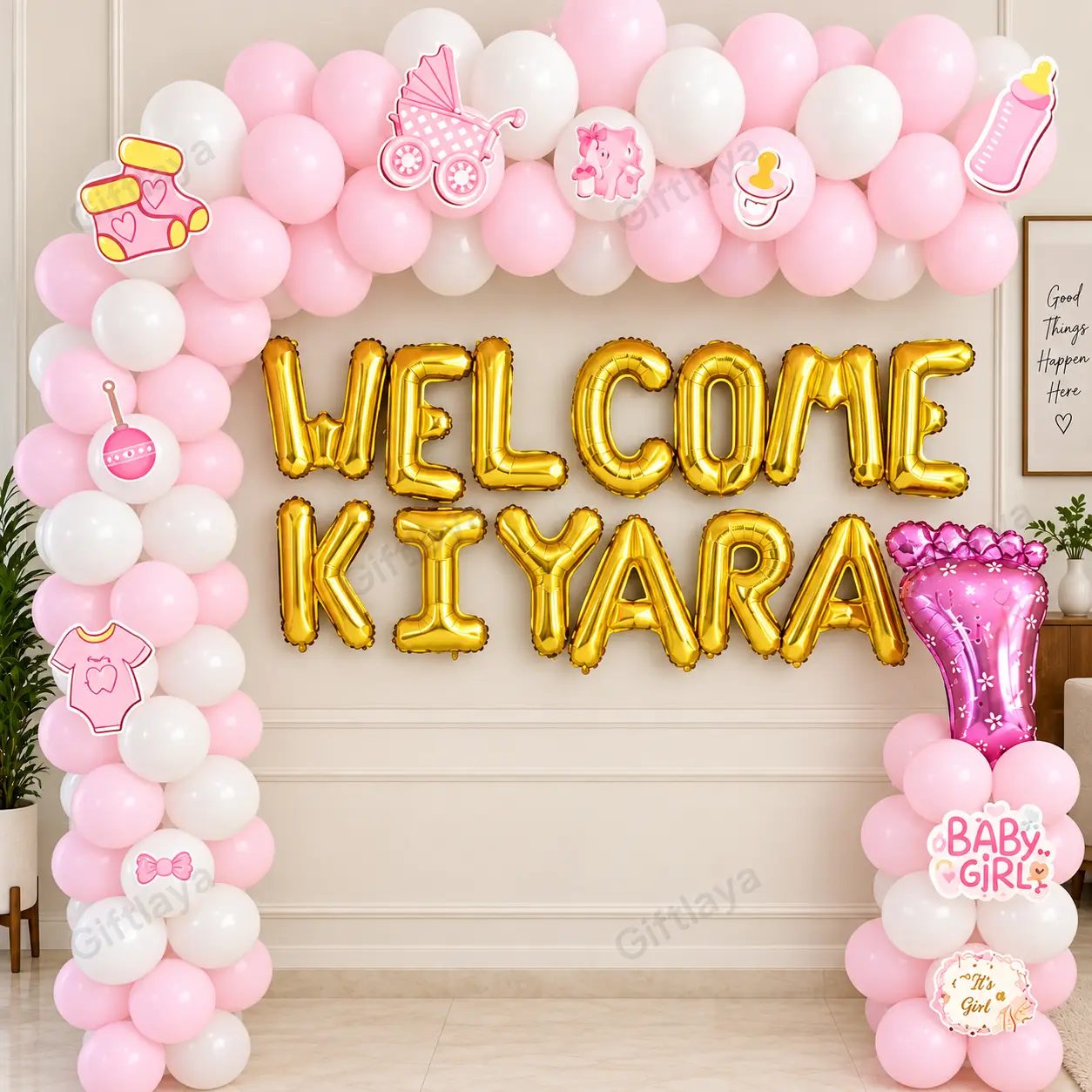 Baby Girl welcome Balloon Decoration — photo 2