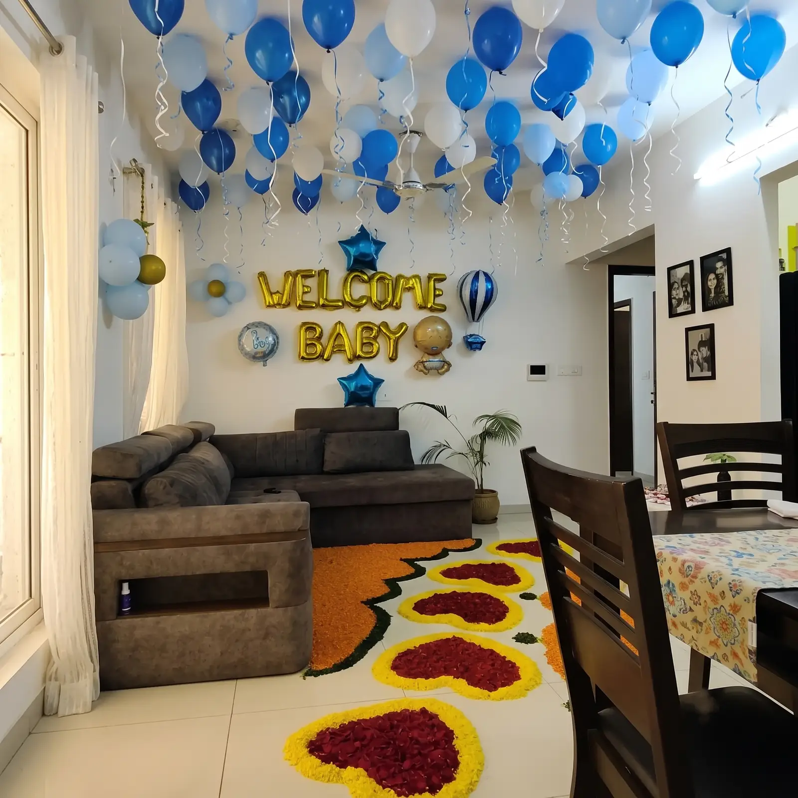 Blue Balloon Decor for Welcome Baby