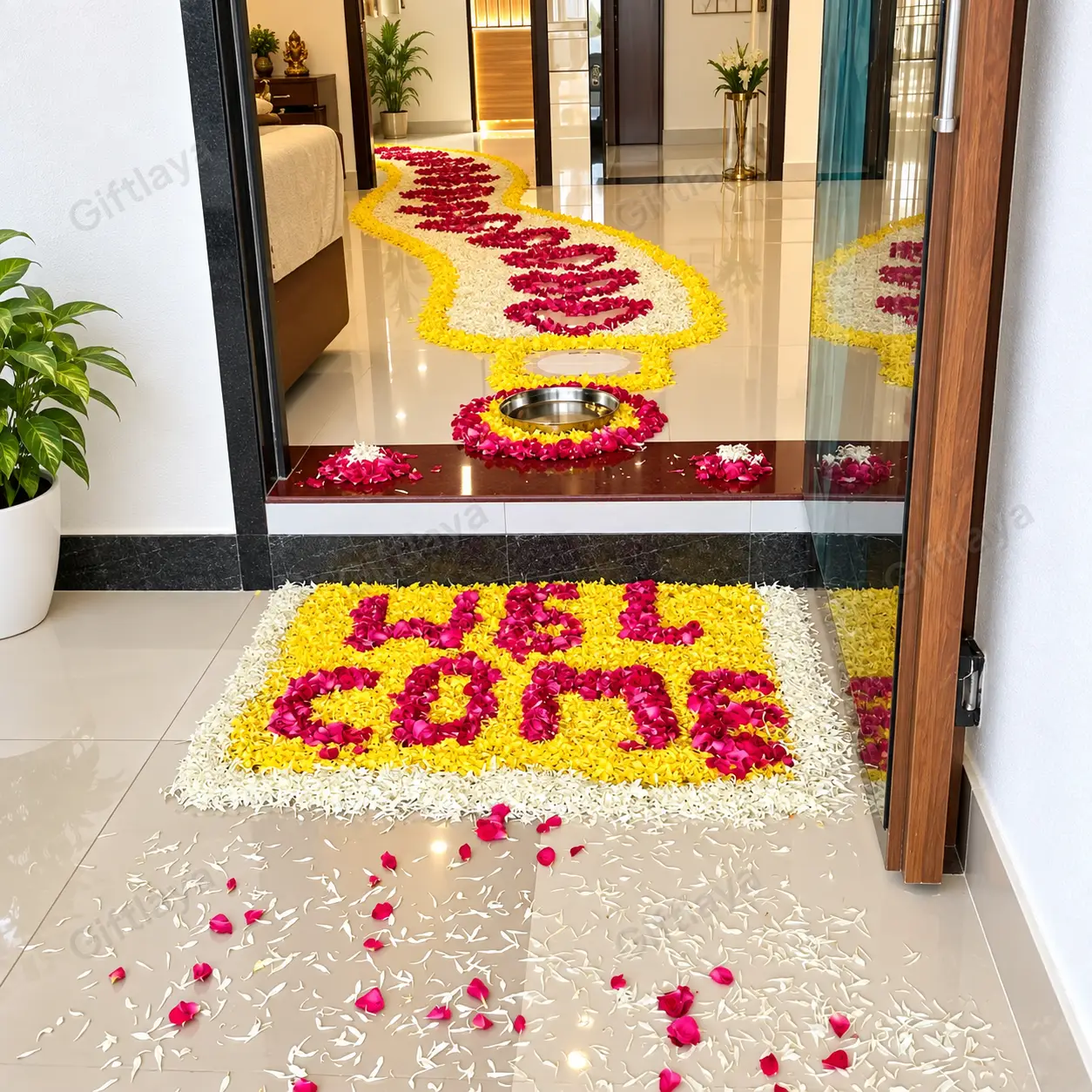 Entrance Flower Decoration for Welcome Baby