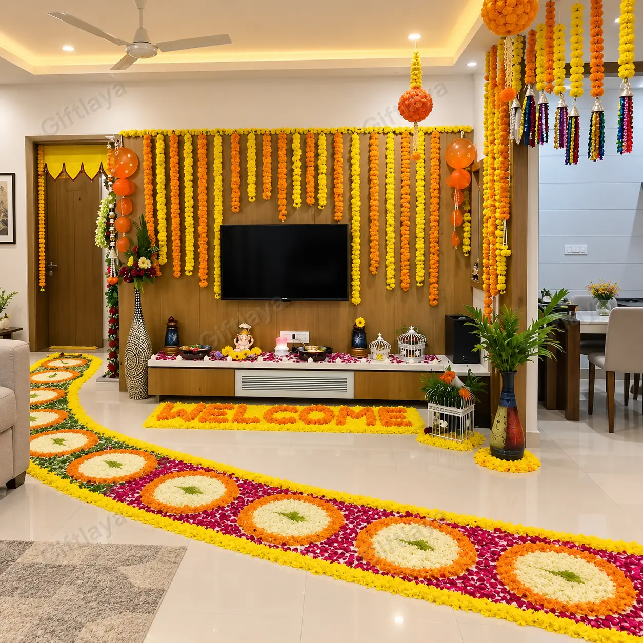 Grand Welcome Home Decoration with Flowers