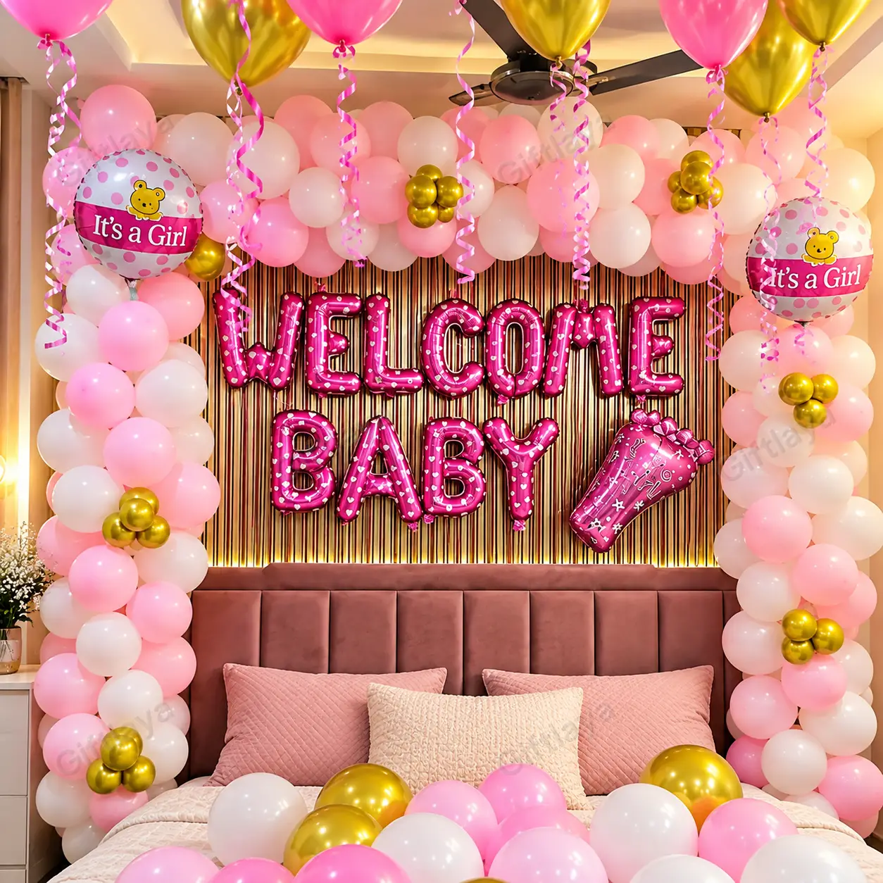 Pink White Welcome Decoration — photo 2