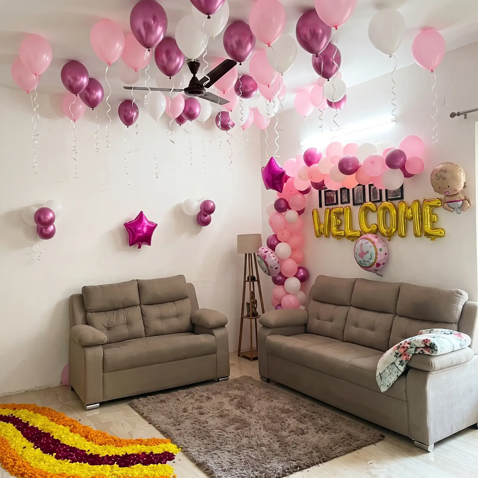 Welcome Balloon Decoration for Baby Girl