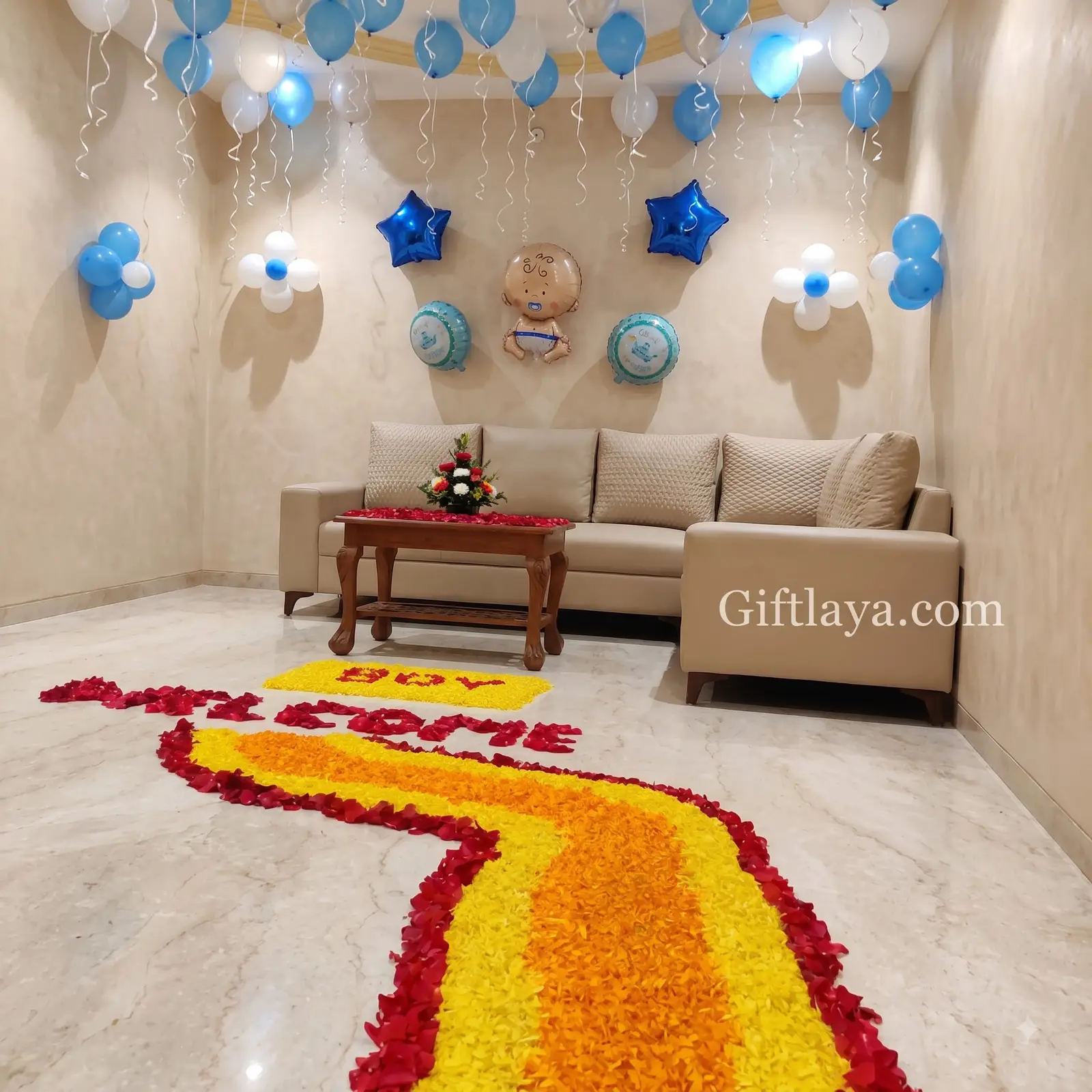 Welcome Flower and Balloon Decoration