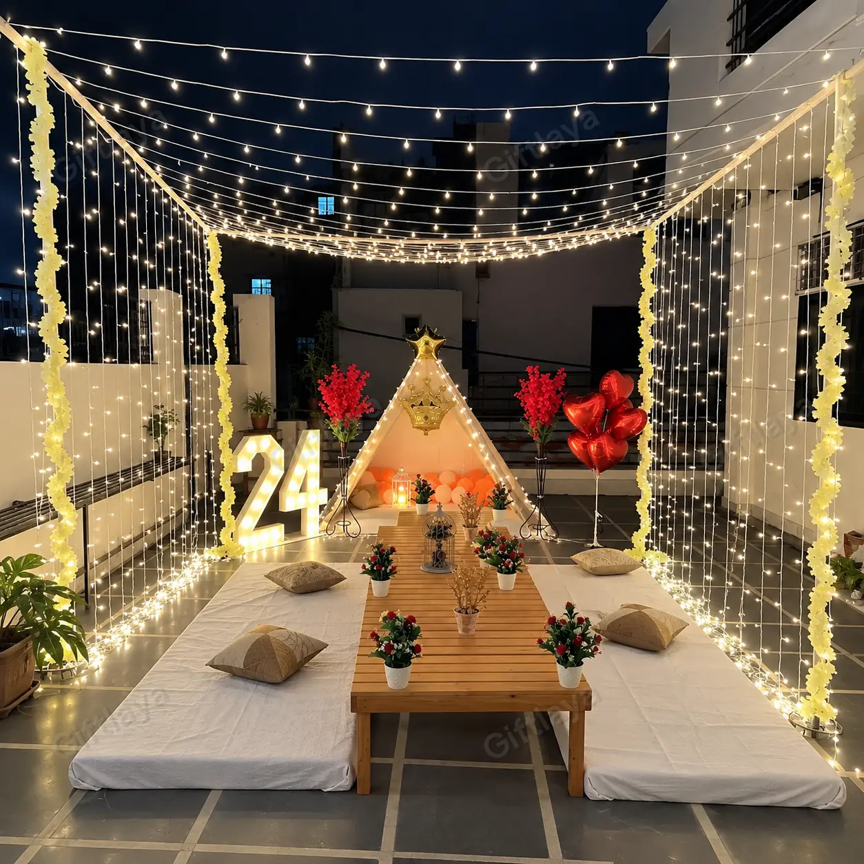 Birthday Canopy Terrace Decoration