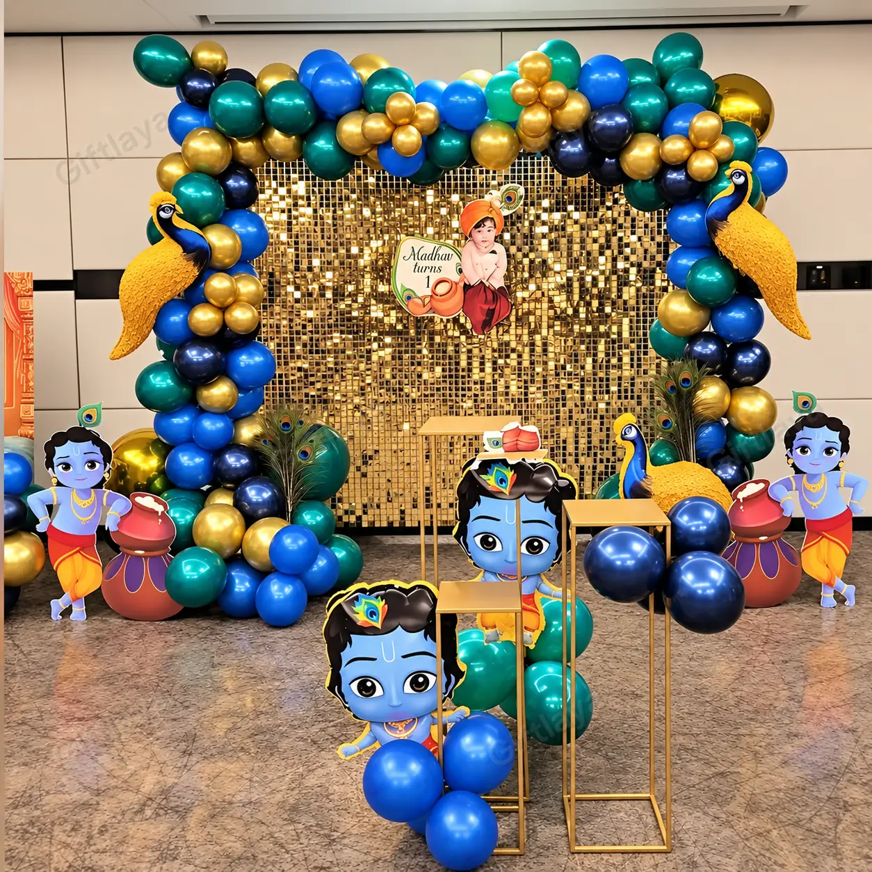 Krishna Theme Balloon Decoration