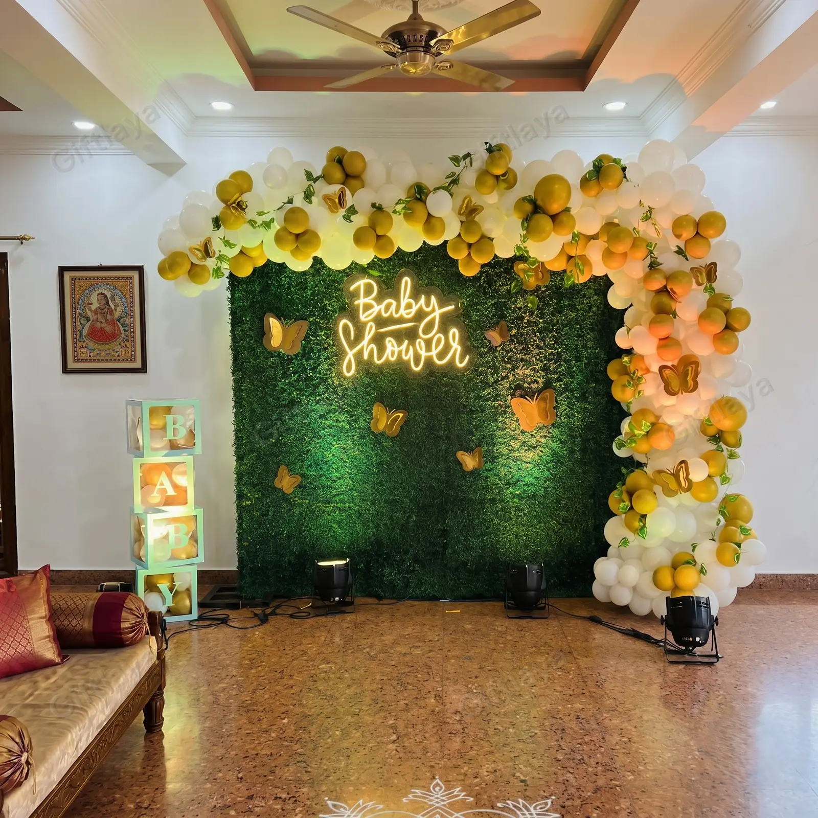Baby Shower Green Backdrop