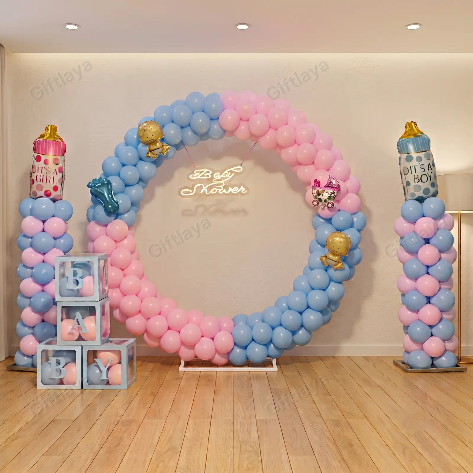 Baby Shower Pastel Stage Setup