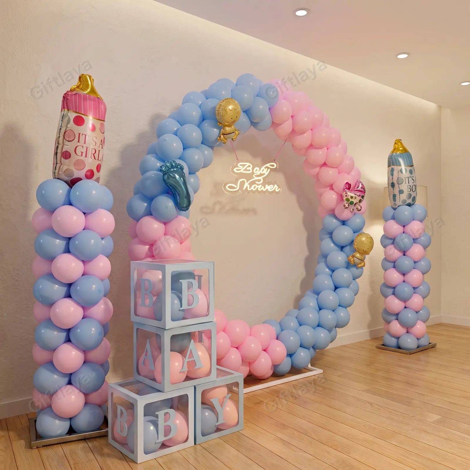 Baby Shower Pastel Stage Setup — photo 2