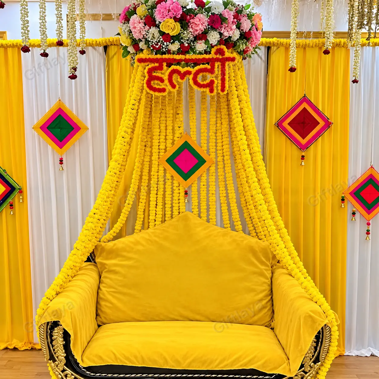 Home Flower Decoration for Haldi