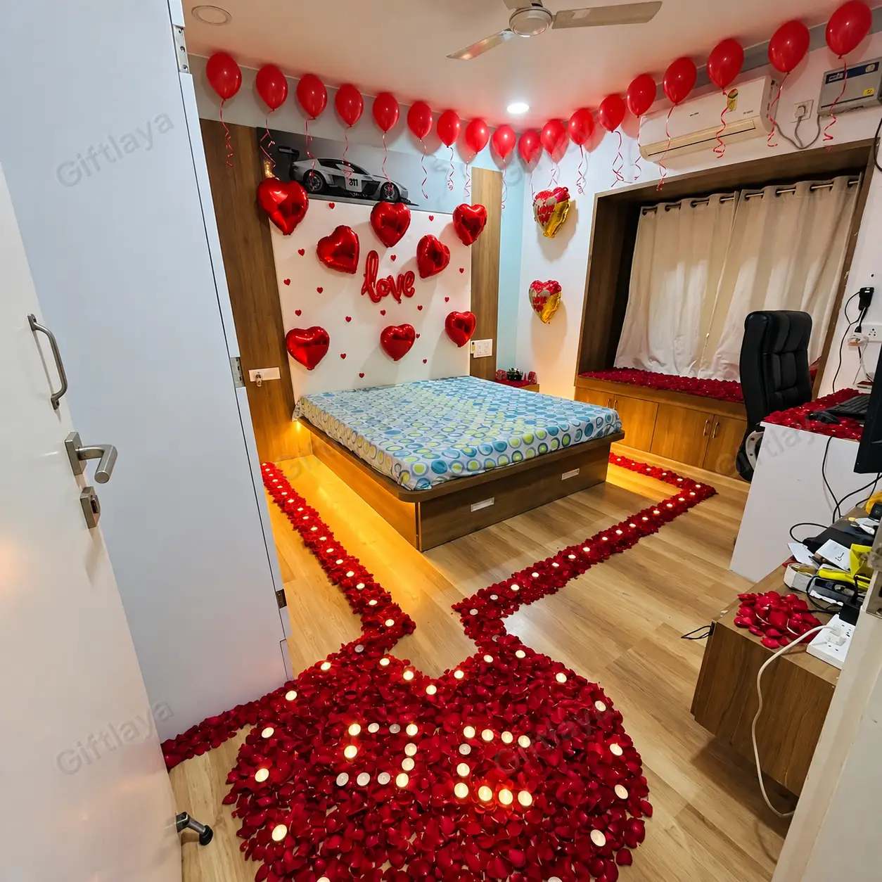 First Night Romantic Room Decoration for Couples