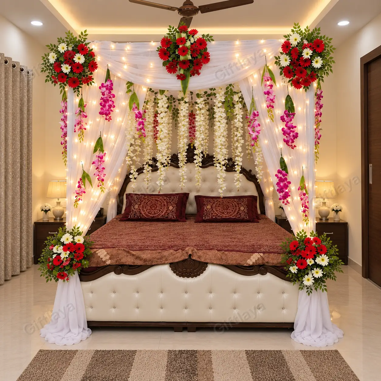 Marriage Room Flower Decoration