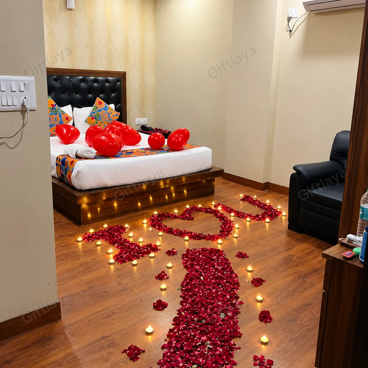 Simple Wedding Night Decoration with Flowers