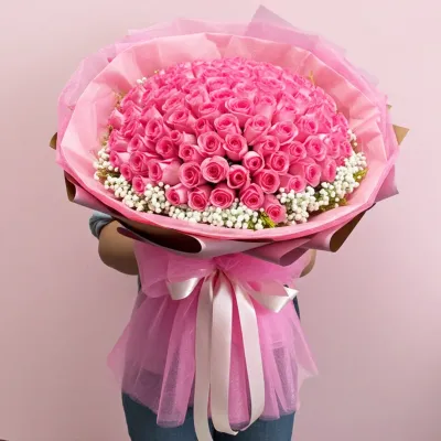 Pure Love Pink Roses Flower Gift