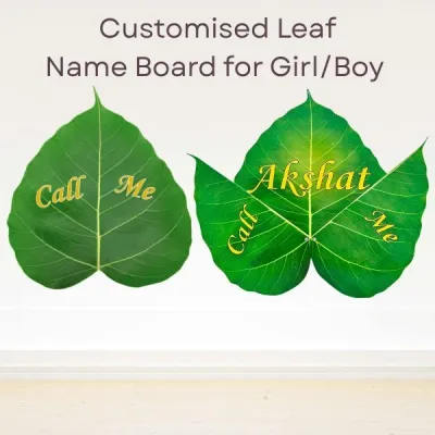 Cute Leaf Baby Name Board