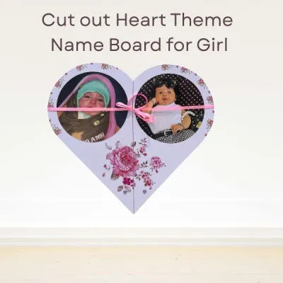 Heart Theme Cutout Name Board