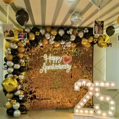 Golden Sequence Anniversary Decor