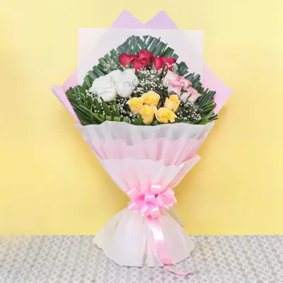 Mixed Color Roses for Birthday