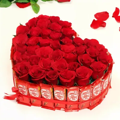 KitKat and Rose Heart Box