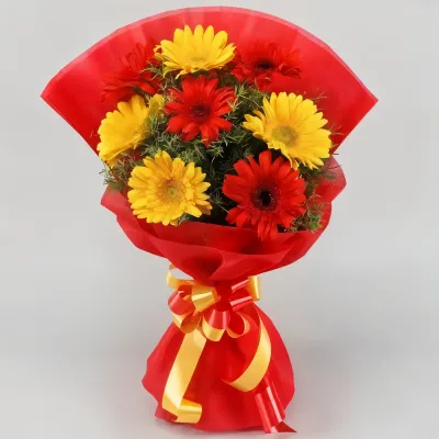 Glorious Red Yellow Gerberas