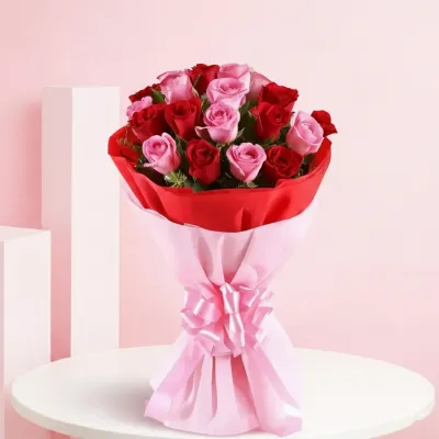 Pink and Red Rose Bouquet
