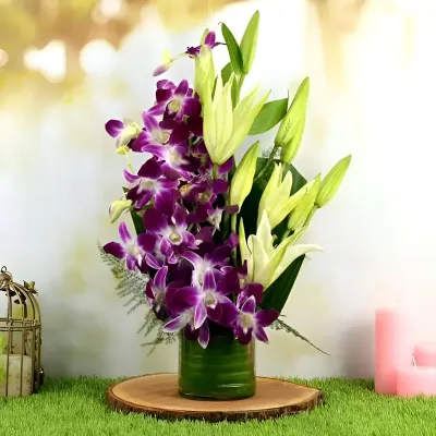 Orchids n Lily Flower Tower