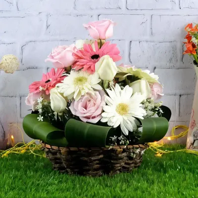Lovely Roses Basket Arrangements